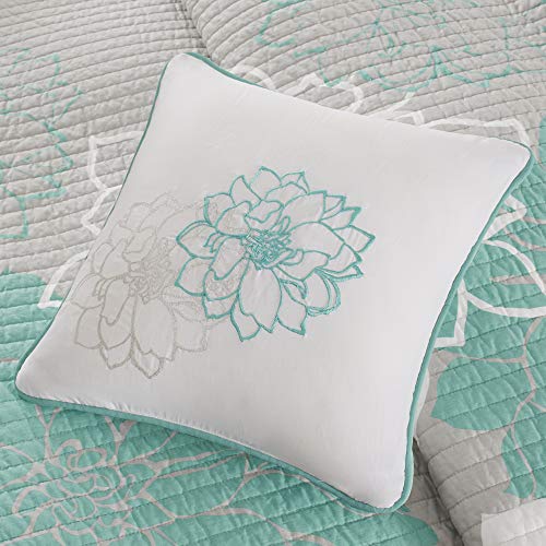 Madison Park Cotton Casual Floral Quilt Set, 6PC Full/Queen Coverlet by Madison Park - Image 4
