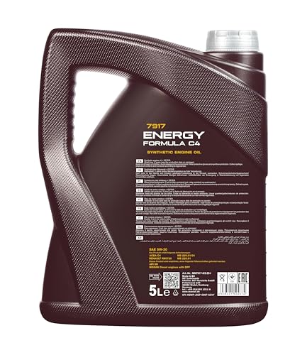 Mannol 5 Litre Energy Formula C4 5W-30 Engine Oil 7917 API SN ACEA C4 Universal Synthetic Ester Technology