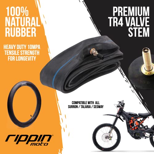 Rippin Moto 2.75/3.00-19 Heavy Duty Inner Tube (70/100-19) 2.5Mm Thick - Tr4 Valve - Fits Most 3.0-19 Motocross Tires, Surron Light Bee X, Talaria And Segway X160/X260 #TOP2