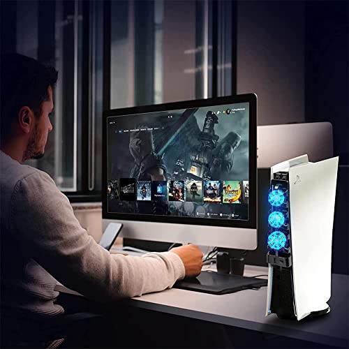 Image of Tobo Dobe PS5 Accessories Cooling Fan with LED Light, Efficient Cooling System,Cooler Fan for PlayStation 5 with 3 Fans Levels and Extra USB Port. TD-312GA
