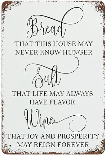 Yivxa Tin-122 Vintage Bread Salt Wine Metal Tin Sign Its A Wonderful Life Wall Hanging Sign Vintage Metal Sign Rustic Farmhouse Signs For Home Bar Coffee Office Garage Decor 8X12 Inches