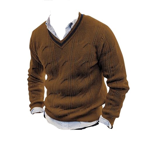 Cashmere Sweater Mens V Neck Long Sleeve Pull Over Sweaters Dressy Cable Knit Wool Dress Sweater Warm Knit Jumper Long Sleeve Cashmere Sweaters Half Zip Pullover Sweater2