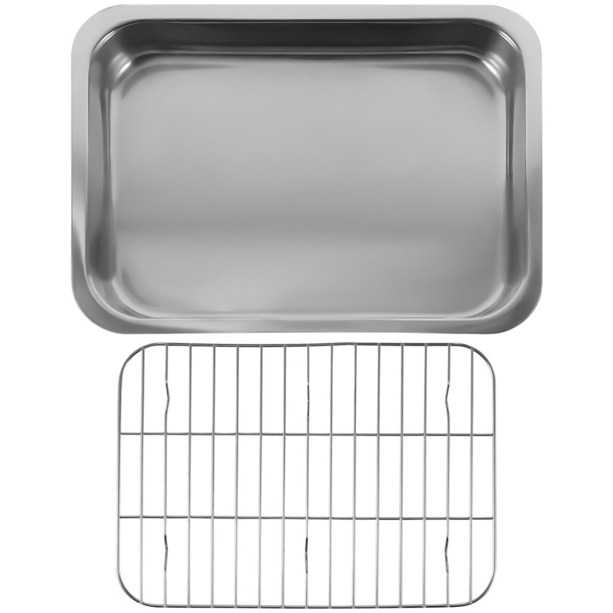 SHERCHPRY Rechteckiges Backblech 1 Satz Leicht zu Reinigen und Bedienen mit Rost aus Edelstahl für Grillen und Backen von Snacks und Desserts