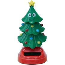 Christmas Solar Dancing Figurines, Cute Christmas Tree Solar Dancing Toys, Sol ar Powered Swinging Head Dashboard Bobbleheads, Ornaments for Halloween, Chrismes, Cars, Home C