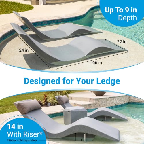 Image of Aqua Outdoors Pool Lounge Chairs, Pool Chairs for in Pool, 9-in Water Depth