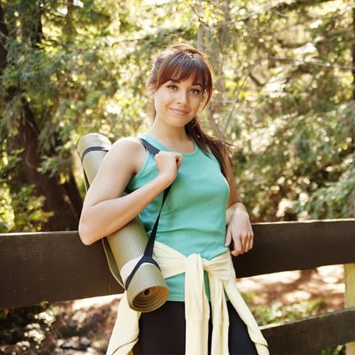 2 Stück Yogamatte Tragegurt Polyester, Verstellbare Haltbare Schulter Yoga Matten, Tragegurt Yogamatte aus Baumwolle, Yogamattenriemen Schwarz für Training, Outdoor und Sportmatten