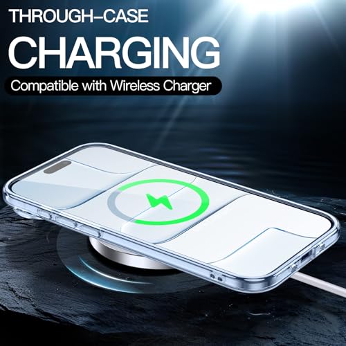 Image of JETech Case for iPhone Air, Non-Yellowing Shockproof Phone Bumper Cover, Anti-Scratch Clear Back, 6.5-Inch Display (Blue)