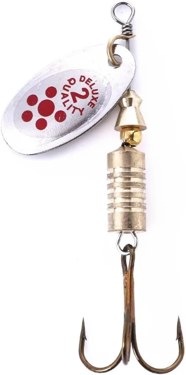 10Pcs 6.7cm 7g Spinner Spoon Metal Bait Fishing Lure Sequins Crankbait Spoon Baits for Bass Trout Perch Pike Rotating (Size : Medium)