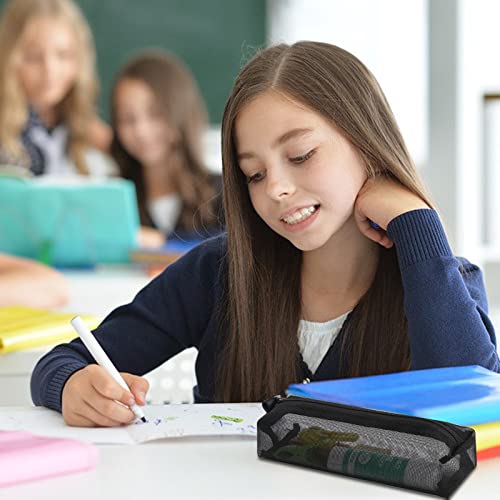 Vin Beauty 3Pcs Mesh Zipper Pouch Pencil Case Clear Mesh Pen Bag Organizer Bag For Office Supplies Cosmetics Makeup Tool Bag Storage Pouch Purse Travel Accessories #TOP4