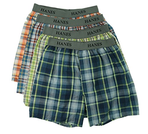Hanes Men's 4-Pack Platinum Woven Boxer