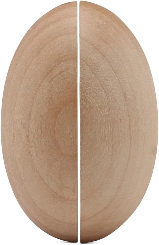 Wooden Eggs for Crafts, Pack of 6 Split Fake Eggs, 2-1/2 Inch Unfinished Wood Fake Egg Split, Easter Eggs for Painting and Fun, Easter Home Decor, Wooden Chicken Eggs - Image 2