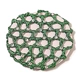 Blausky 3 redecillas para el pelo con brillantes, para hacer moños, con brillantes, accesorios para el pelo, para gimnasia, gimnasia rítmica, ballet, equitación, patinaje artístico, danza, color verde