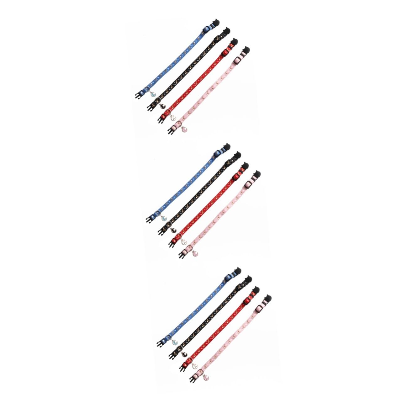 FRCOLOR 3er-Sets Mit Haustieranhänger Sternmuster Verstellbar Nylon Modisches Katzenzubehör Für Kätzchen/ 4 Stück X 3
