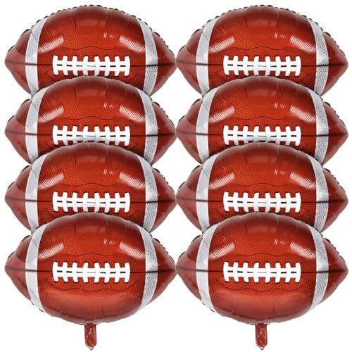 8 Pcs Football Balloons Football Themed Birthday Party Supplies for Super Bowl Decor Football Party Balloons Foil Balloon