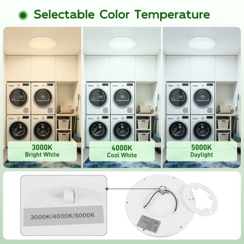Image of hykolity 7Inch Selectable CCT LED Flush Mount Ceiling Light,1500LM,2 Pack