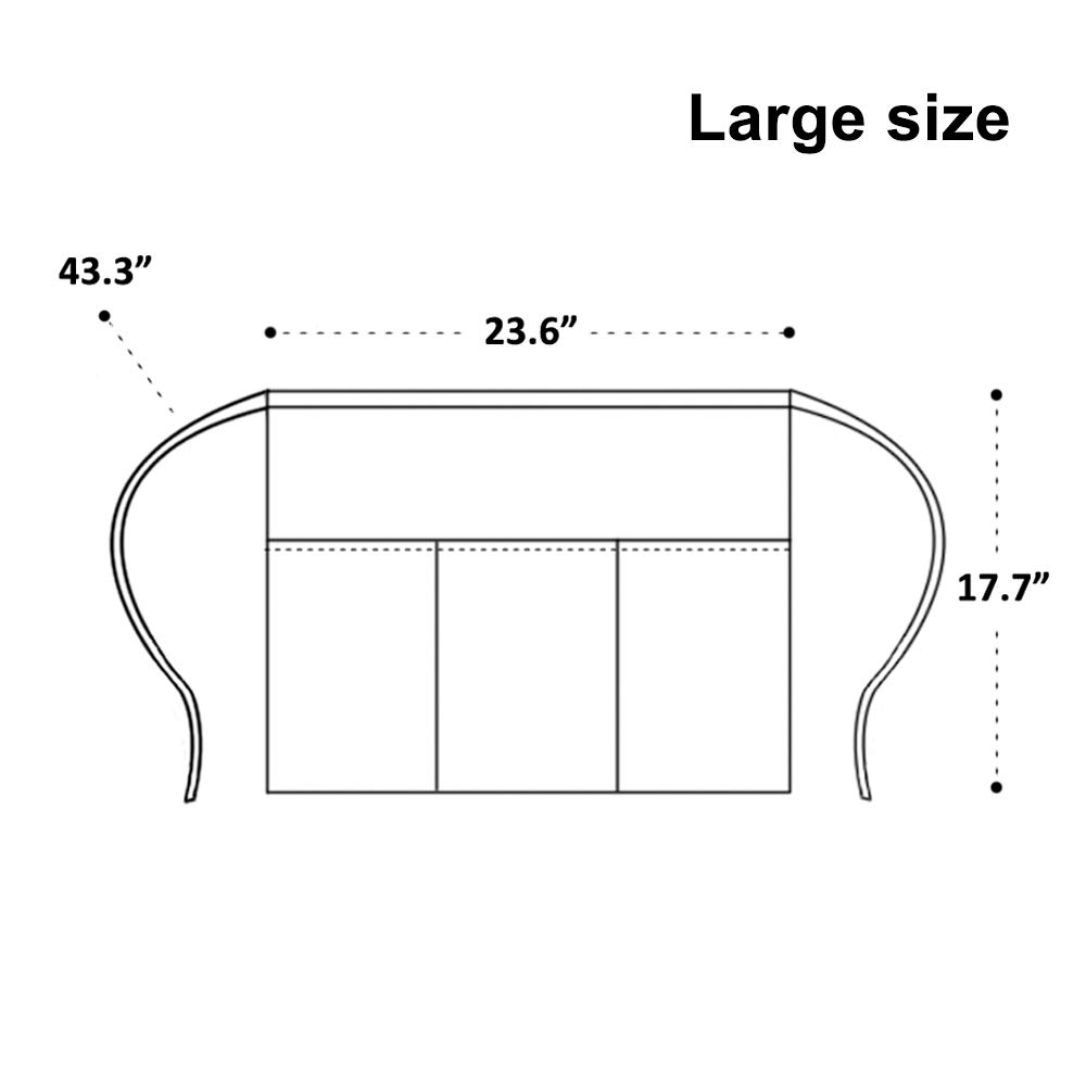 Waitress Apron for Women Men - Set of 6 Black Half Waist Aprons with Pockets for Chef Waiter Server Baker Kitchen Restaurant (Large)