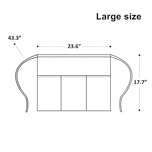 Miniatura 5 de Hi loyaya Delantal de camarera para mujeres y hombres, juego de 6 delantales negros de media cintura con bolsillos para chef, camarero, servidor,