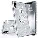 Produktbild Homikon Silikon Hülle Kompatibel mit iPhone XR Überzug TPU Bling Glitzer Strass Diamant Schutzhülle mit 360 Grad Ring Ständer Soft Flex Durchsichtig Silikon Handyhülle Tasche Case - Silber