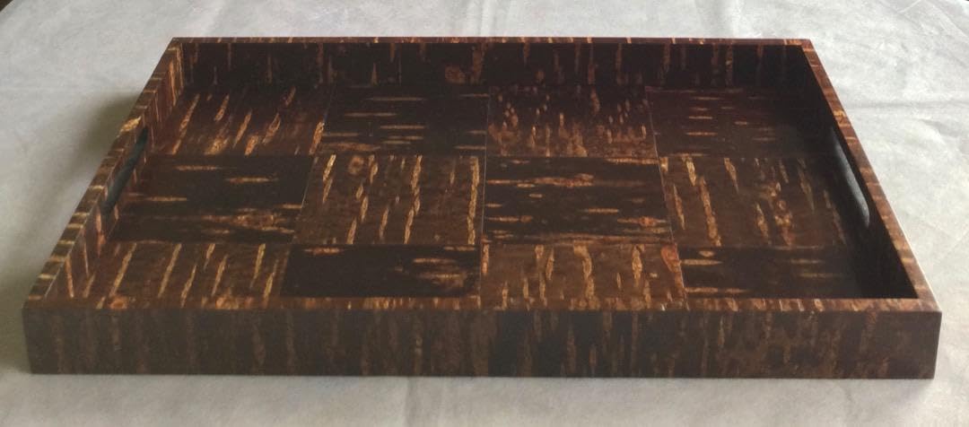 飾盆（尺一）桜に富士 沈金 輪島塗 金 赤富士山と桜のお盆 直径33.5cm