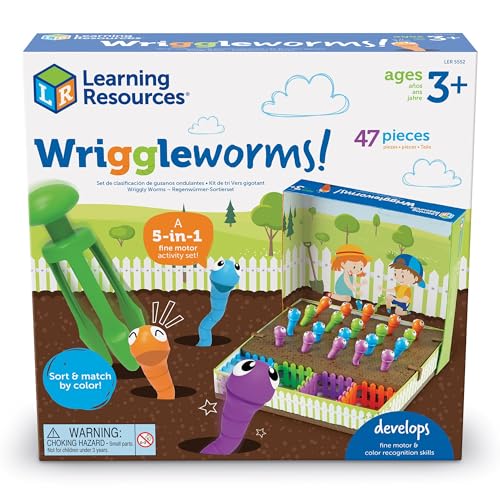 Learning Resources Wriggleworms! Fine Motor Activity Set - 47 Pieces, Ages 3+ Toddler Learning Toys, Develops Toddler's Fine Motor and Color Recognition Skills - Image 5