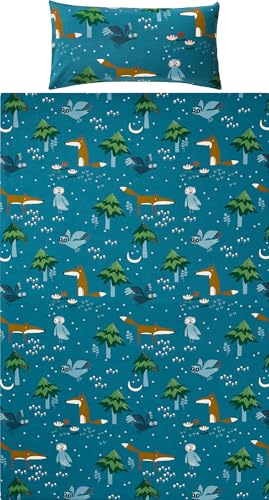 Erwin Müller Kinder-Bettwäsche Feinbiber blau Größe 1x 135x200 cm + 1x...