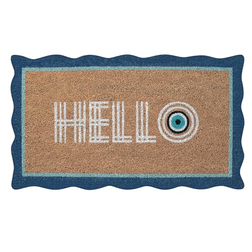 Folkulture Hello Mats Outdoor | (16 X 28) Eco Friendly Doormats for Front Door Outdoor | Hello Matt or Doormat for Home Entrance | Durable & Anti Slip Coir Door Mats or Rug