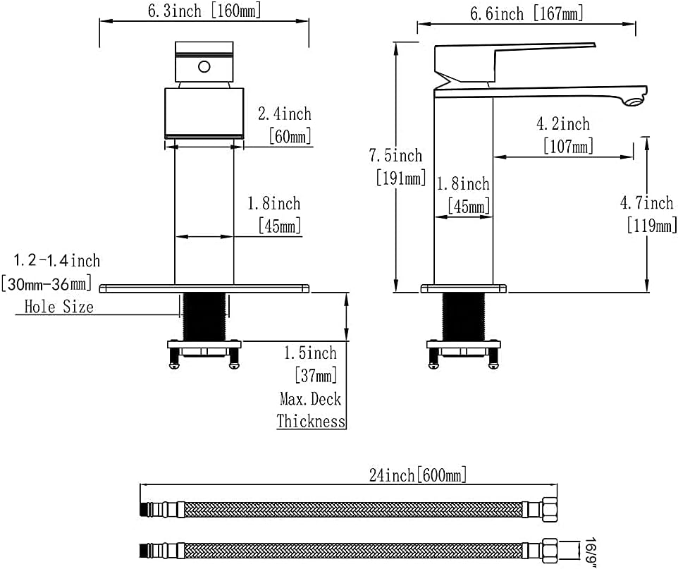 TQKAG Bathroom Faucet Chrome Bathroom Sink Faucet Single Handle Single Hole Vessel Sink Faucet Modern Vanity Laundry Tap (Chrome) - - 