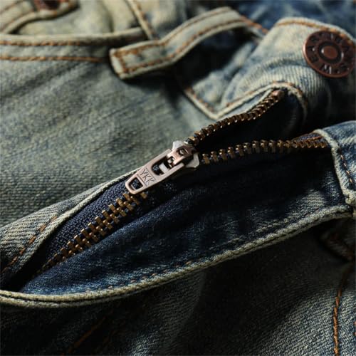 Men Spring Distressed Ripped Skinny Stretch Vintage Streetwear Patchwork Jeans2