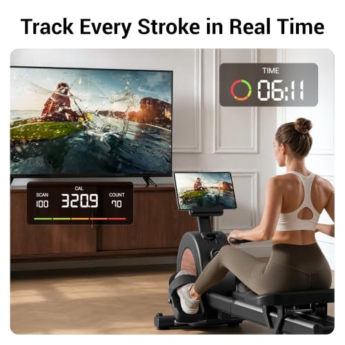 UMAY Rowing Machines for Home, Magnetic Rower Indoor with Dual Slide Rail - image 7