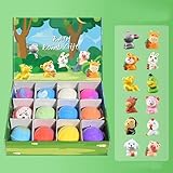 [Hwenzlor]バスボム 子供 12個ギフトセット 内蔵おもちゃ バスボール 炭酸入浴剤＋サプライズ動物玩具付き 詰め合わせ お風呂 知育 ギフト 女性 人気 十二支の動物 キャラクター おもちゃ 入浴剤 カラフル 個包装 誕生日 プレゼント 植物精油肌に優しい (十二支の動物)