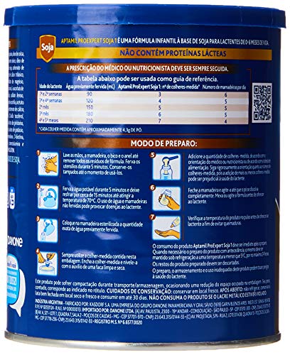 Fórmula Infantil Aptamil Proexpert Soja 1 Danone Nutricia 400g