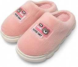 Unisex Kids Plush Slippers Girls Boys Winter Warm Soft Comfy Anti-Slip Cartoon Indoor House Flip Flops