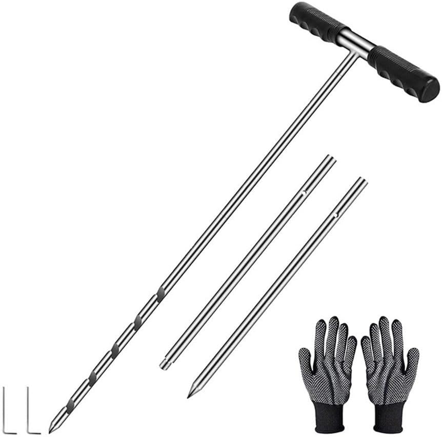 Heavy Duty Stainless Steel Soil Probe Rod with Combined Rod and Adjustable Length 17 32 48 Inch for Soil Sampling and Septic Tank Location