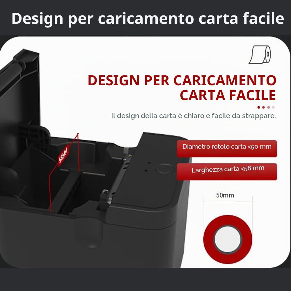 Gugxiom Stampante POS, stampante termica USB da 58 mm, stampante da cucina da ristorante con taglierino automatico, stampante per etichette USB per Mac, Linux, Android