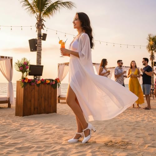 Women's T-Strap Mary Jane Shoes Closed Toe Block Chunky Heels Vintage Casual Dressy Pumps for Work Wedding Party3