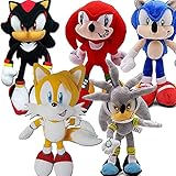 Rose Toy Sonic Plush Shadow The Hedgehog Super Sonico 5pcs 30cm Doll Toys Sonic Shadow Soft Stuffed...