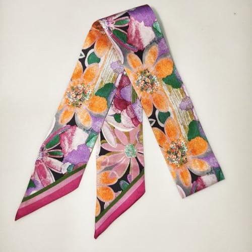 Image of Pure Mulberry Silk Scarf - Lightweight Neckerchief,Packed Handbag Band Hair Neck Scarves for Fashion Gifts