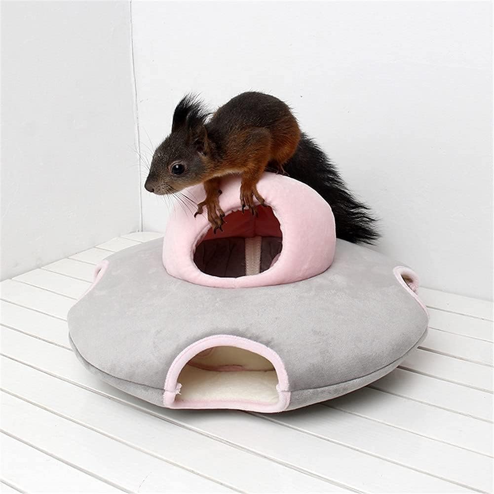 Small Pet Cute Soft Plush Nest Squirrel Hamster Cotton Bed Small Pet Warm House Comfortable Hamster Sleeping Hammock (Color : A) (B)