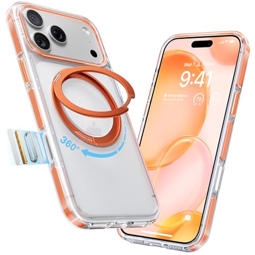 TORRAS 360 Magnetic Stand for iPhone 17 Pro Max Case, [Fit for MagSafe] [4X Military-Grade Protection] Slim Case for iPhone 17 Pro Max 6.9" 2025, Clea