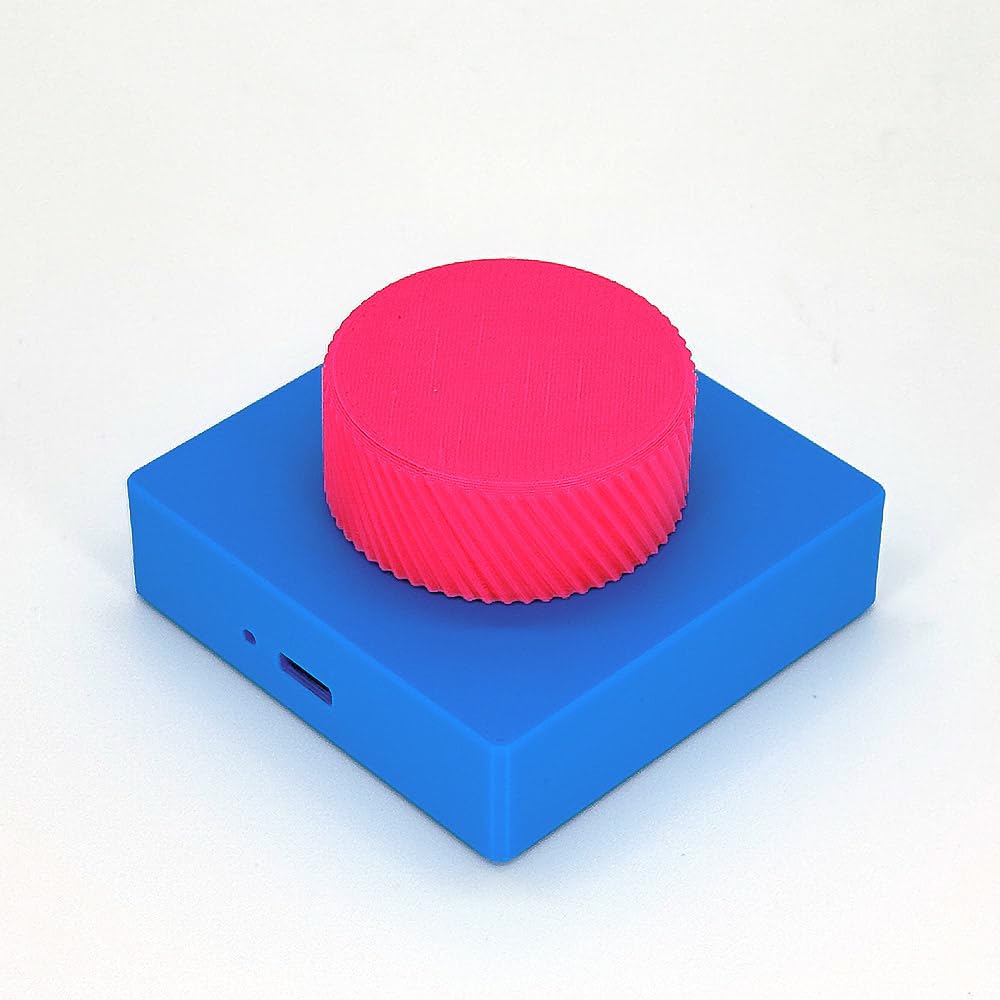 Bluetooth Media Control Knob, Controller for PC/Gaming/Home Audio/Desktop,Multi-Function Button with Adjustment,Wireless Volume Controller for Windows, Android, iOS, macOS (Sea Blue Rose)