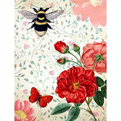 Bees & Birds Mulberry Rice Paper, 20.5 x 26.5cm - Image 2