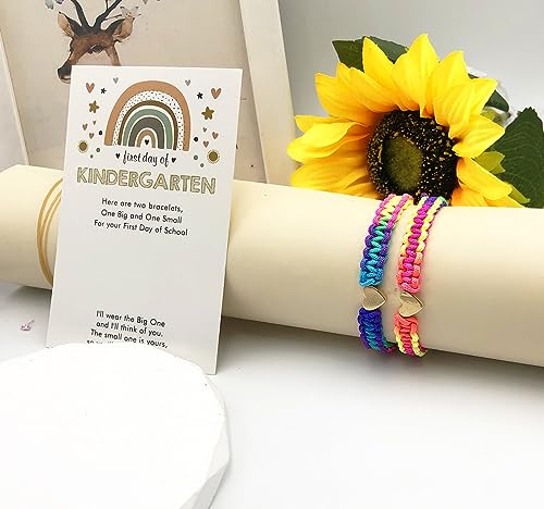 INENIMARTJ First Day of Bracelets First Day of School Bracelets,Back to School Bracelets for 2,Matching Heart Wish Adjustable Bracelets3