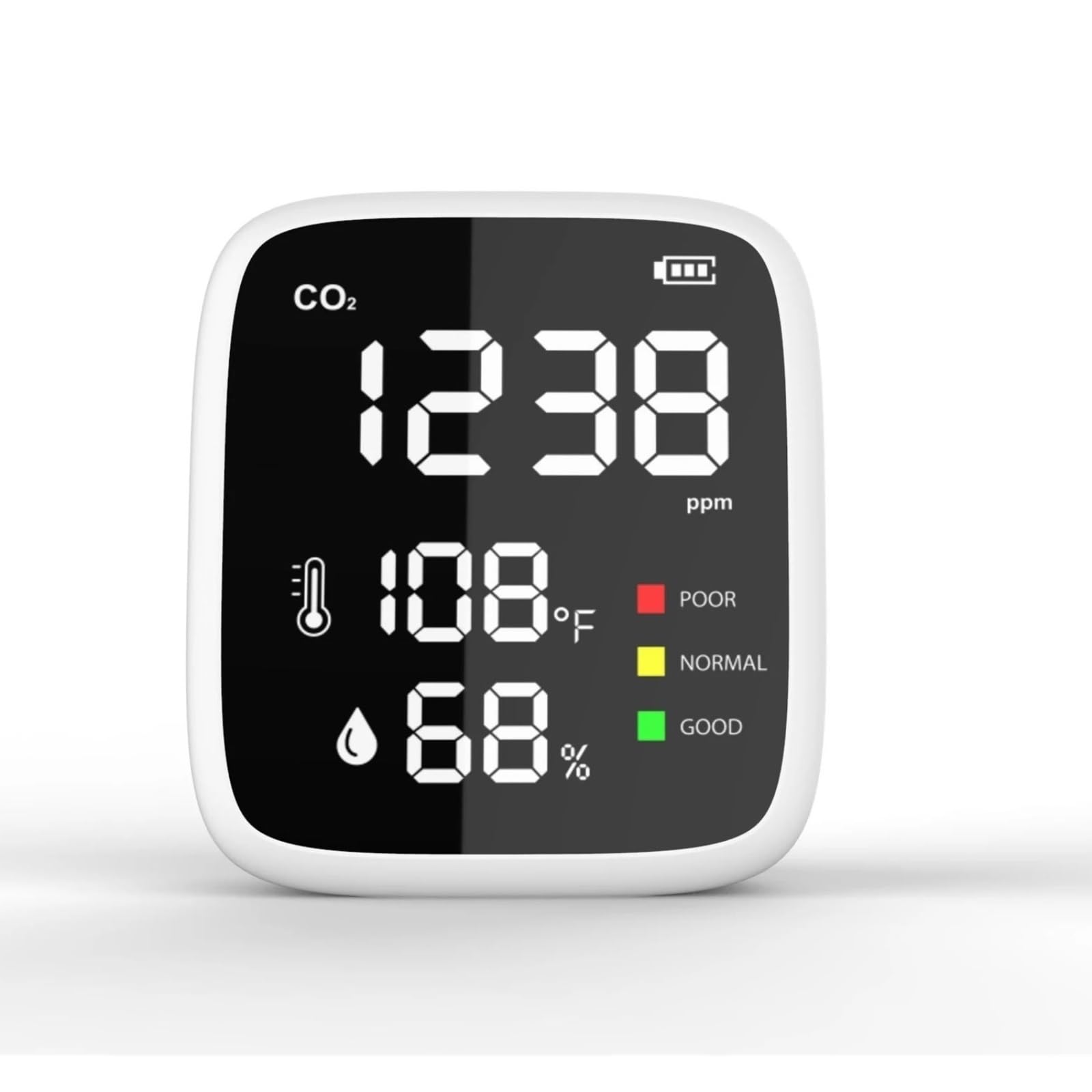 Monitor de calidad del aire, DM77 Detector De CO2 For Interiores Monitor Calidad Del Aire Infrarrojo NDIR Con Detección Temperatura Y Humedad(WS-1308B)