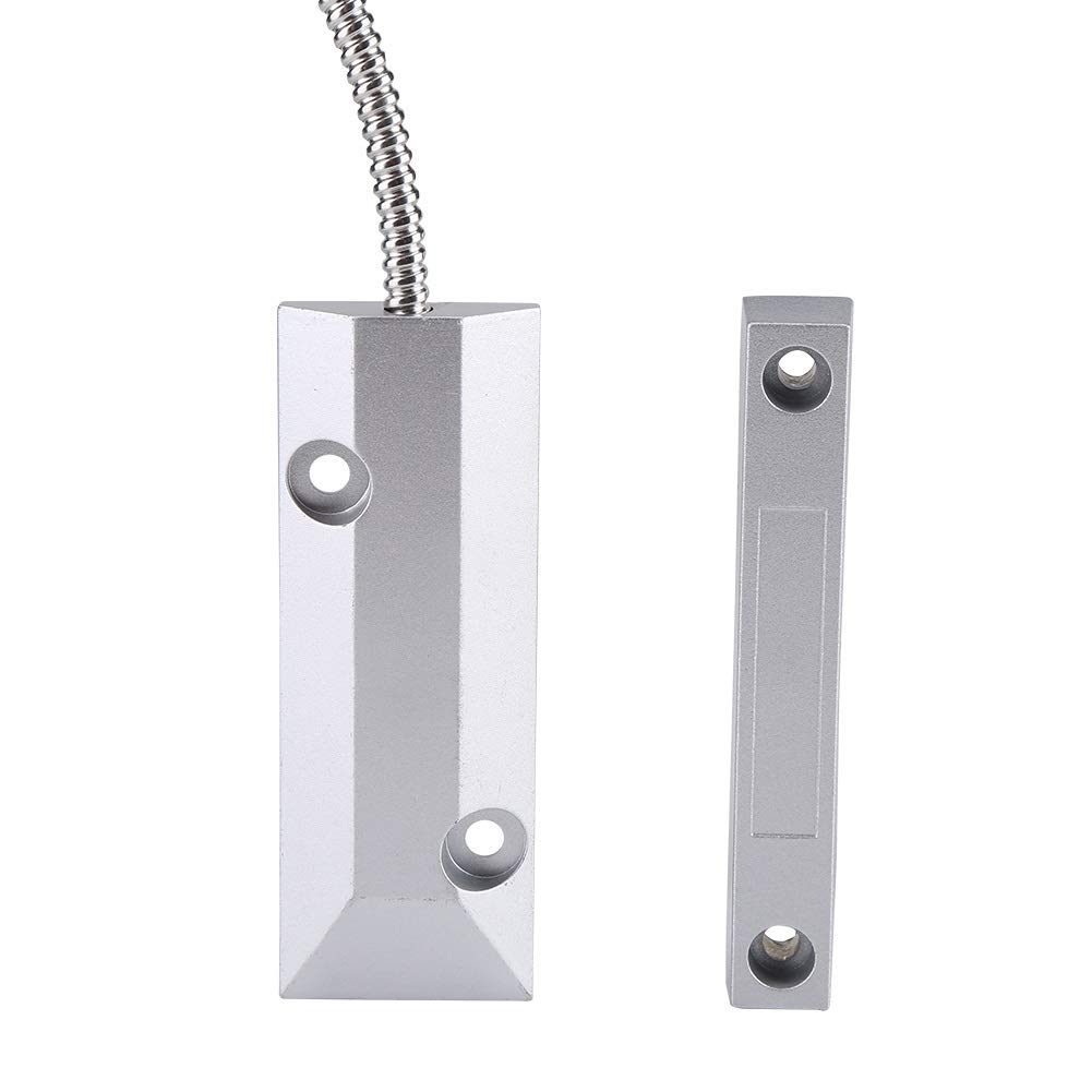 Nikou Interruptor de Sensor magnético - Interruptor de Detector de Sensor con Cable de Contacto magnético de Ventana de Puerta for Seguridad de Alarma de Garaje en el hogar
