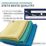 ELEXACLEAN ręcznik z mikrofibry, premium waflowy (2 szt., 60x40 cm, zielony) bardzo miękki do auta, szkła, kuchni, porcelany i łazienki