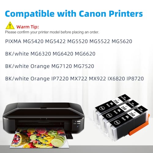 Image of PGI-250XL Compatible for Canon 250 Ink Cartridges Work with PIXMA MX922, MG5420, MG5520, MG5522, MG6320, MG6620, iP7220(PGBK Black,3-Pack)