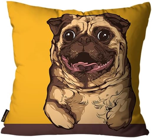 Capa Para Almofada Mdecore Pets 45x45cm – Pug Mostarda