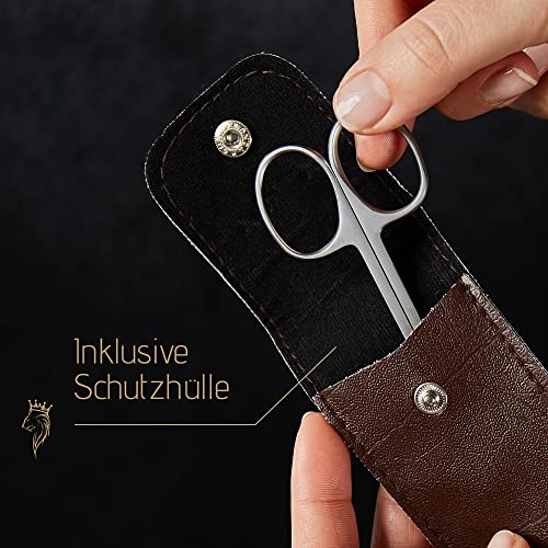 YUMAYA® Profi Nagelschere extra fein aus Edelstahl inkl. Etui & eBook | Für Linkshänder & Rechtshänder geeignet | Haut- & Fingernagelschere