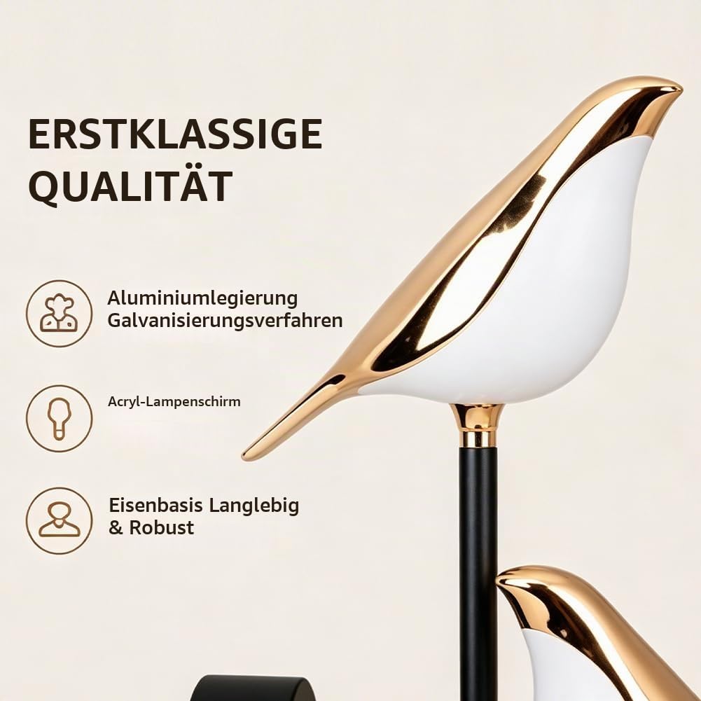 Nordic Vogel Wandlampe 4500K natürliches Licht moderne dekorative LED -Wandleuchte für Wohnzimmer Schlafzimmer