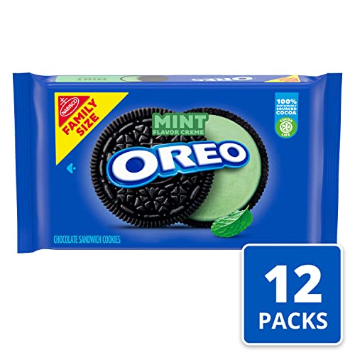 Image of OREO Mint Creme Chocolate Sandwich Cookies, Family Size, 12 - 20 oz Packs